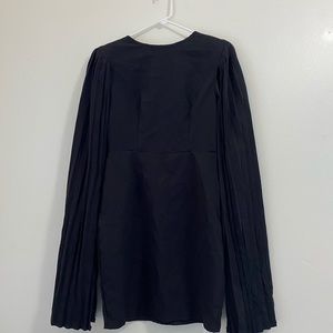 Black cape sleeve mini dress